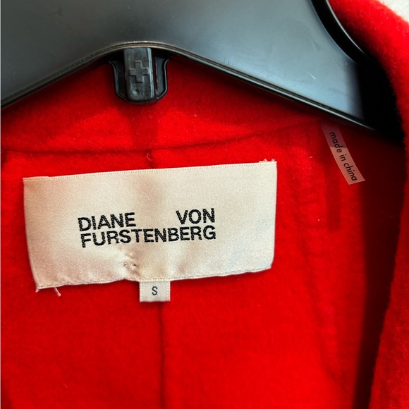 Diane von Furstenberg Marla Poppy Red Wool Coat - Picture 5 of 11